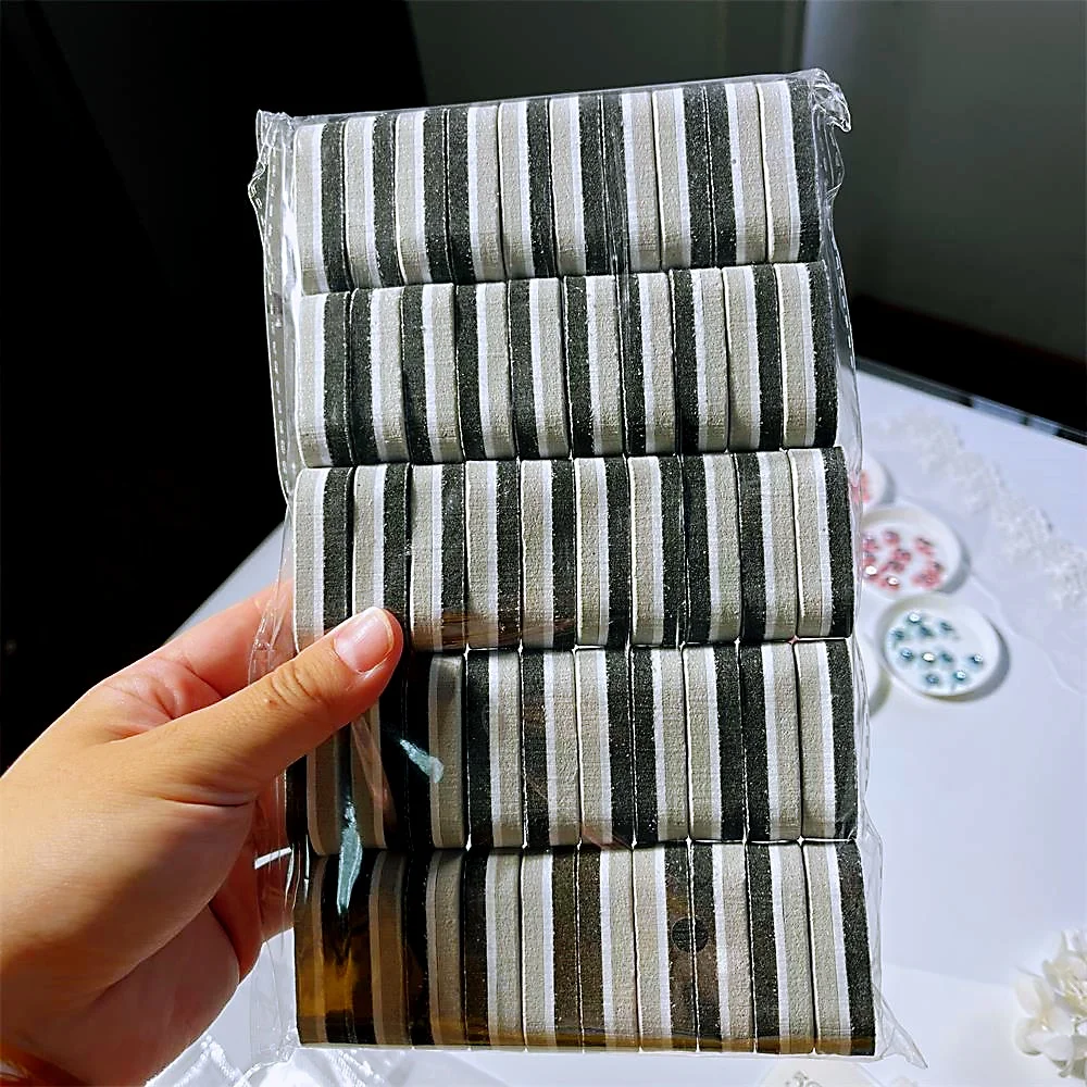 10/20/50/100 Stuks Dubbelzijdig Mini Nagelvijl Polijsten Schuurpapier Spons Schuren Buffer Strips Pedicure manicure Slijpen Gereedschap # *