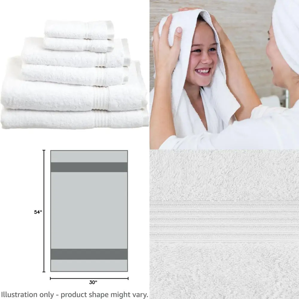 

Набор из 6 полотенец из египетского хлопка: разнообразные полотенца для ванной, рук и лица для домашней, главной и гостевой ванных комнат - быстросохнущие