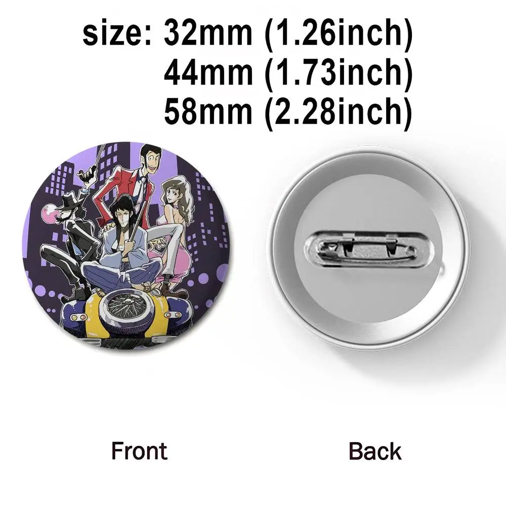 A-Arsene Lupin الشارات الثالثة شارة مستديرة رائعة دبابيس دبابيس الإبداعية للملابس قبعة ظهره هدية اكسسوارات