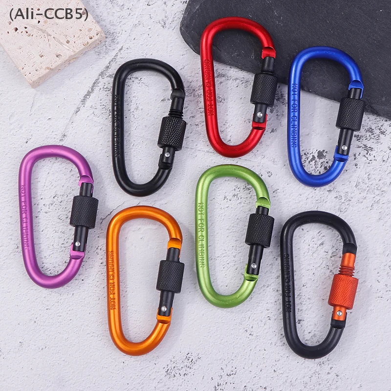 Thickened No.8 D-Shape Carabiner Quick Release Nut Mountain Buckle Aluminum Alloy Backpack Buckle