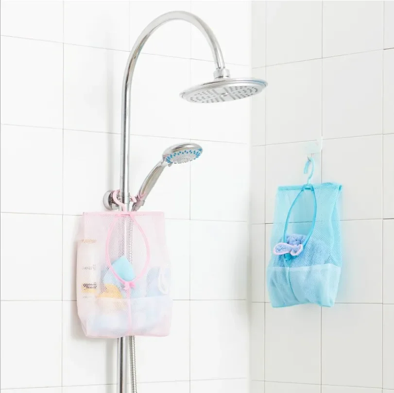 Kitchen Bathroom Hanging Storage Clothespin Mesh Bag Hanging Hook Organizer Whosale&DropShip Storage Baskets Organizer  라탄백