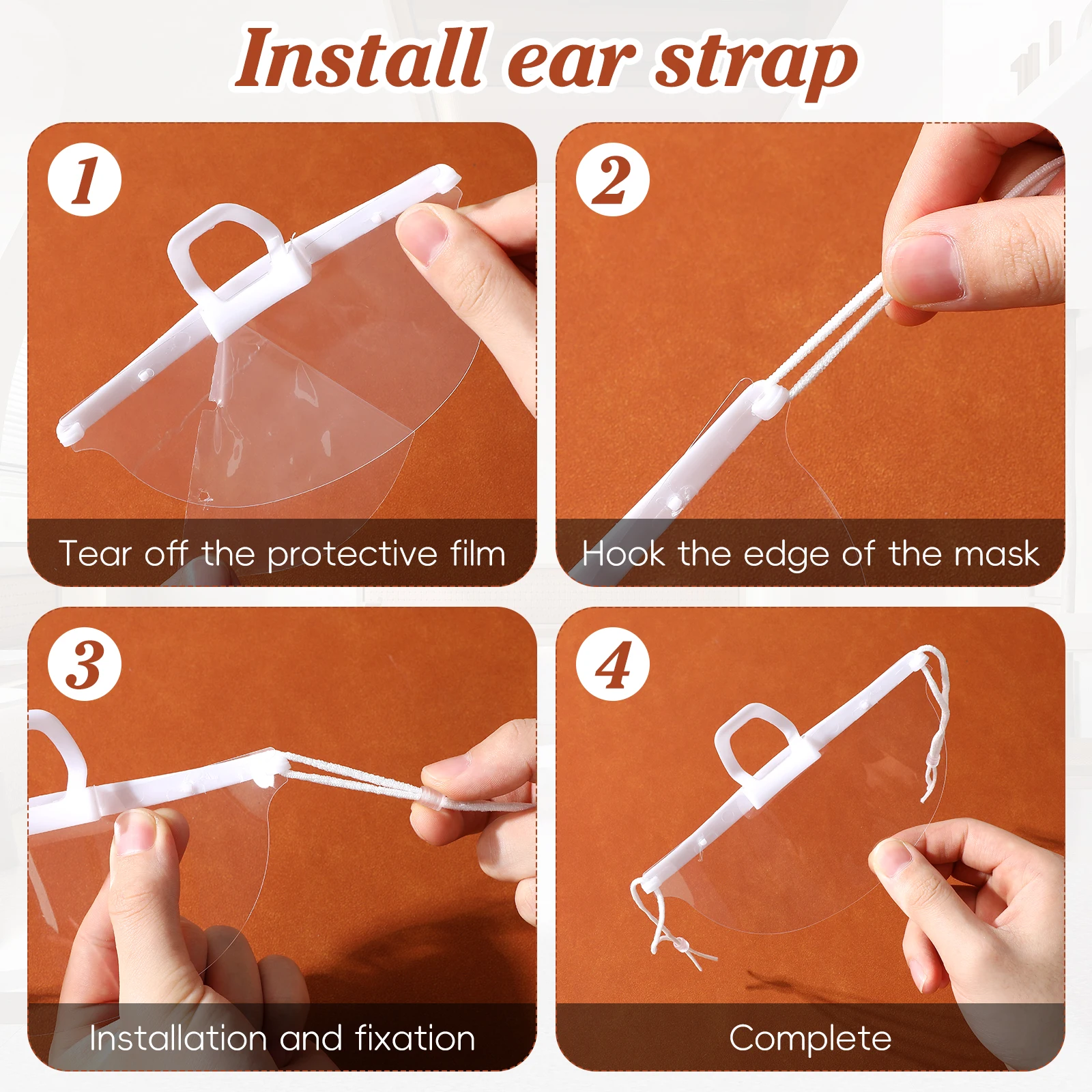 20 قطعة من البلاستيك الشفاف قناع الشيف درع قابل لإعادة الاستخدام مكافحة الضباب واقية واقي الوجه سبلاش برهان قناع غطاء للفم لوازم المطاعم