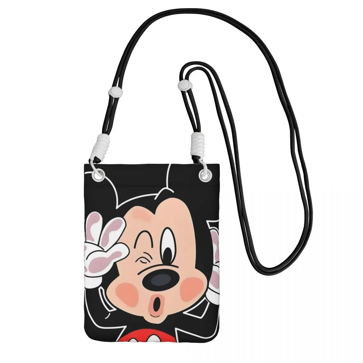 

Сумка для мобильного телефона с Микки Маусом на заказ, диагональная женская и мужская сумка через плечо с персонажем мультфильма, регулируемая длина