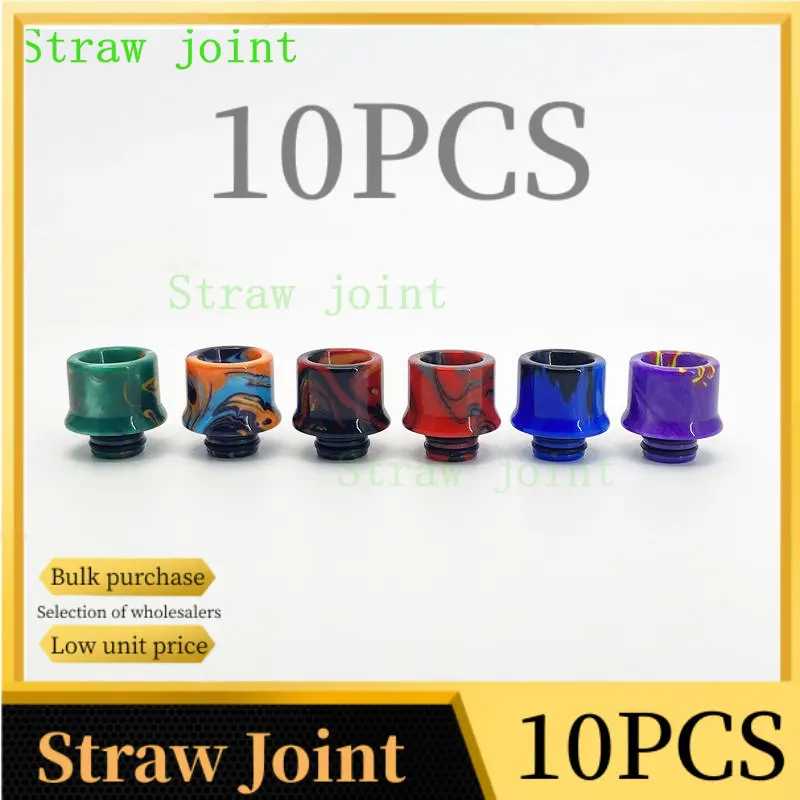 10PCS 510 Random Color Resin Straw Joint