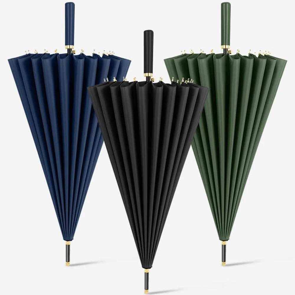 Strong Windproof Glassfiber Parasol, Long Handle, Business Umbrella, Outdoor Activities, Golf Umbrella, High Quality, 24K