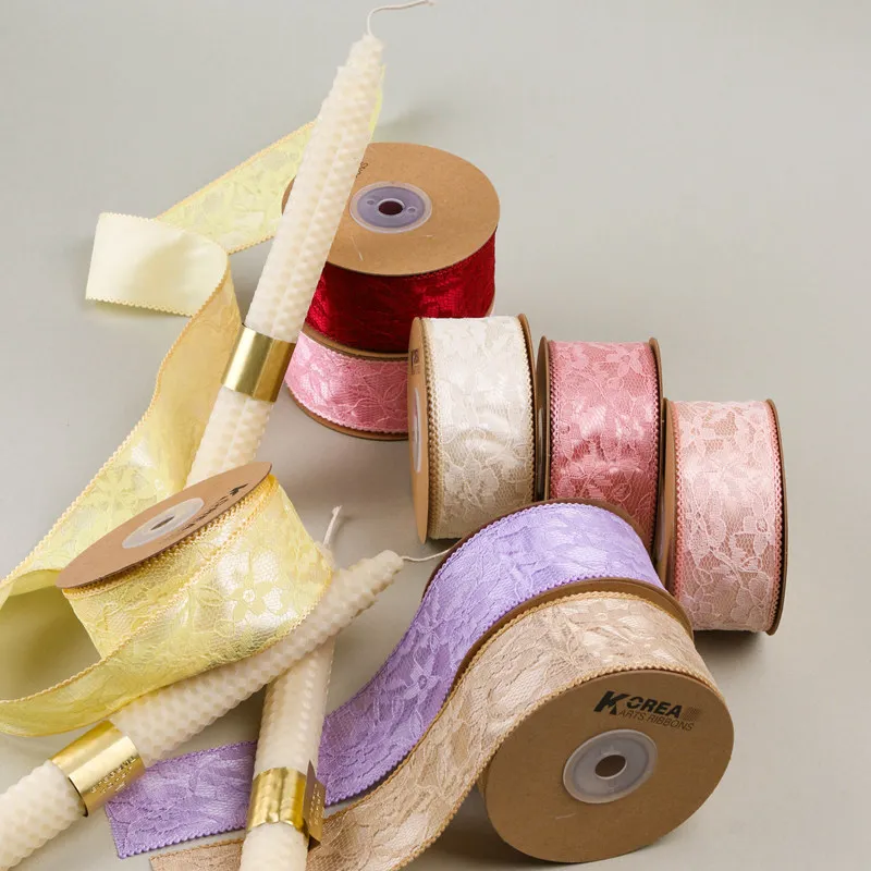 

Double Layer Lace Teeth Embroidery Pattern Silk Ribbon DIY Knot Hair Accory Satin Ribbon Fre Flower Silk ...