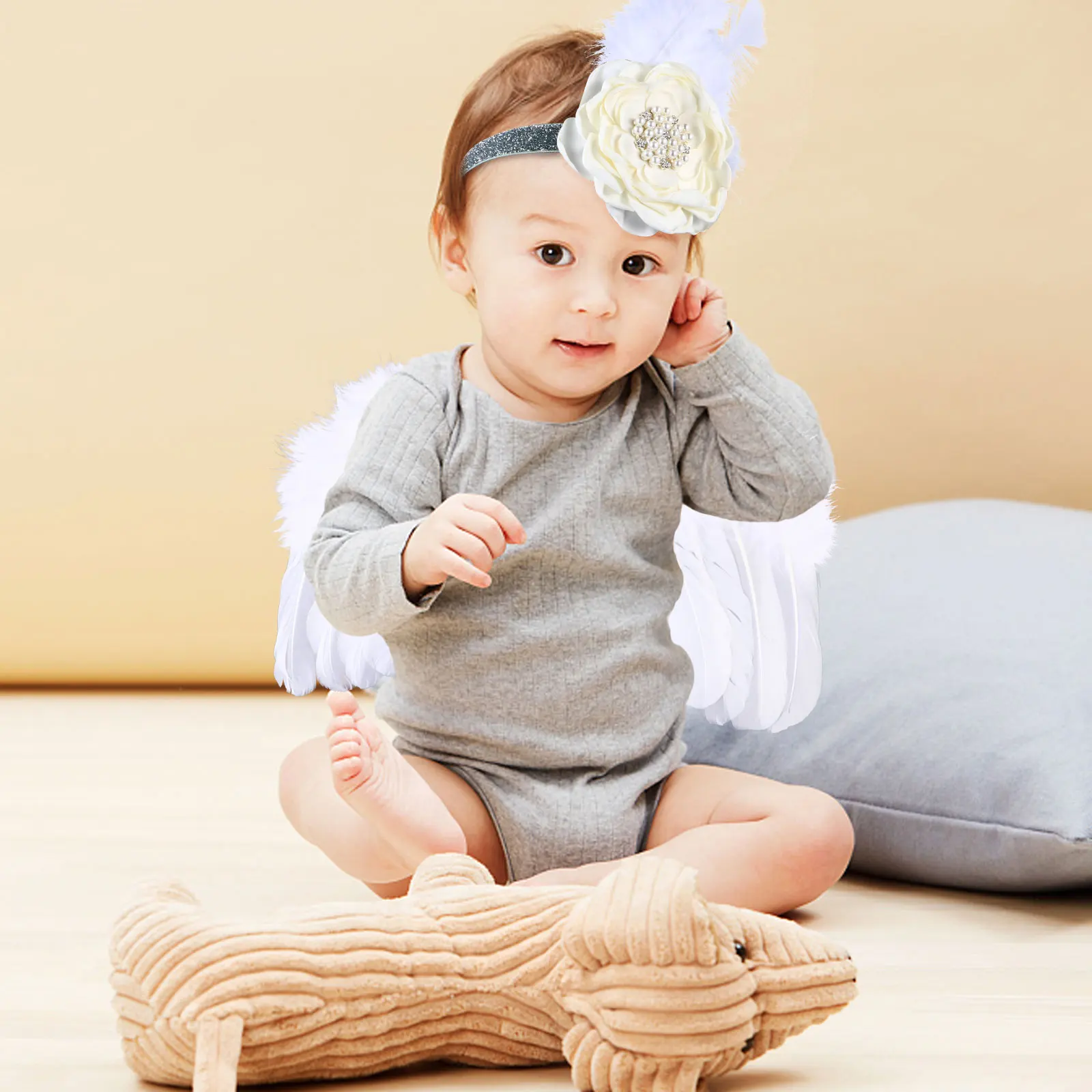 

2 Pcs Baby Photography Props Wing Costume Clothing Hair Band Infant Artificial