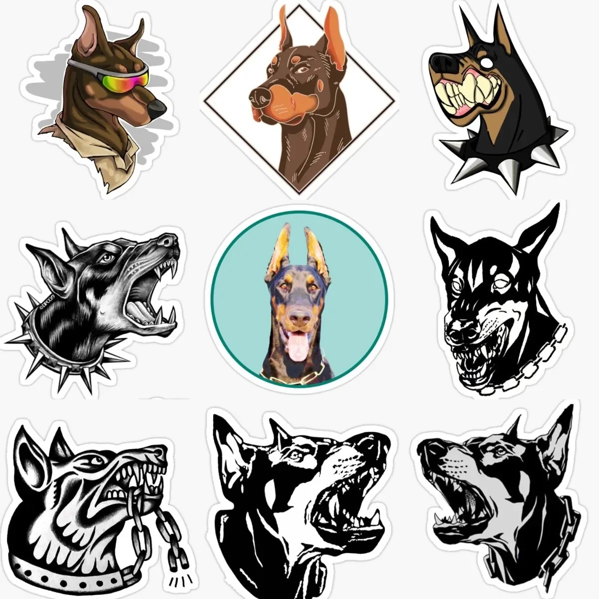 

Doberman Dog Creative PVC Waterproof Stickers for Decorate Car Wall Van Table Bicycle Room Motorcycle Off-road Helmet Camper