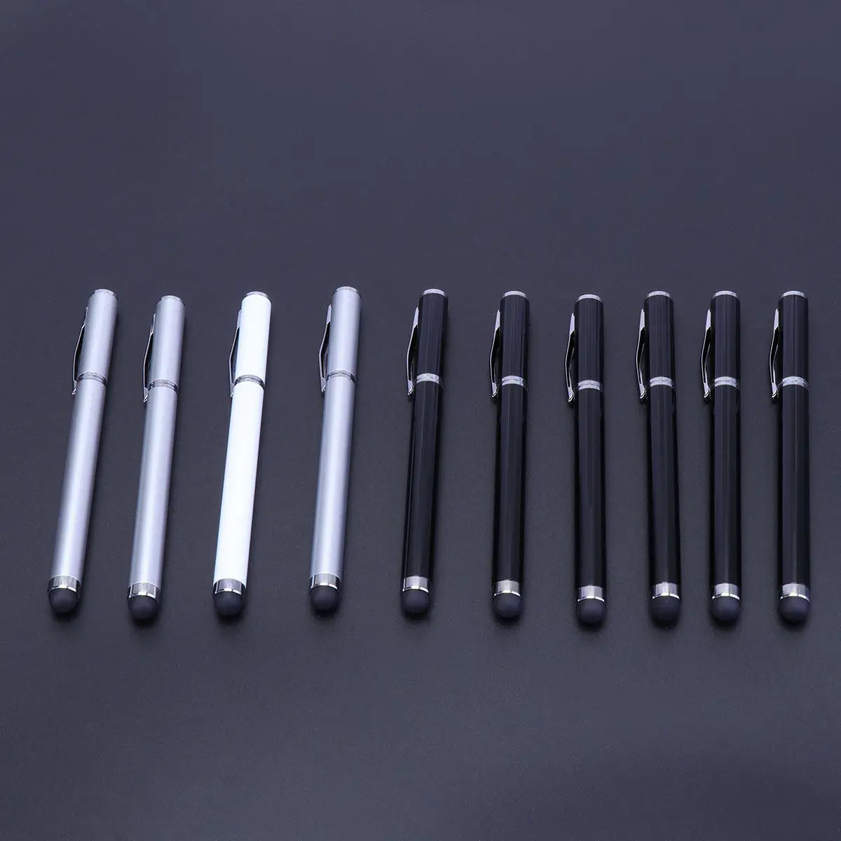 10Pcs High Sensitivity 2-in-1 Aluminum Stylus Screen Writing Tool for Tablets Phones Note Taking Sketching