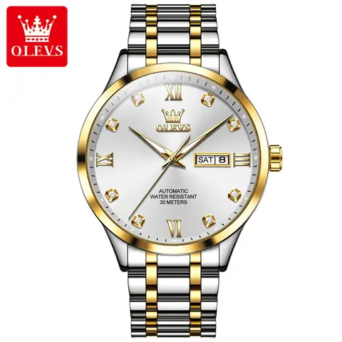 OLEVS 9946 Men's Watch Luxury Business Brand Diamond Automatic Mechanical Watch Waterproof Luminous Date Watch Reloj Hombre