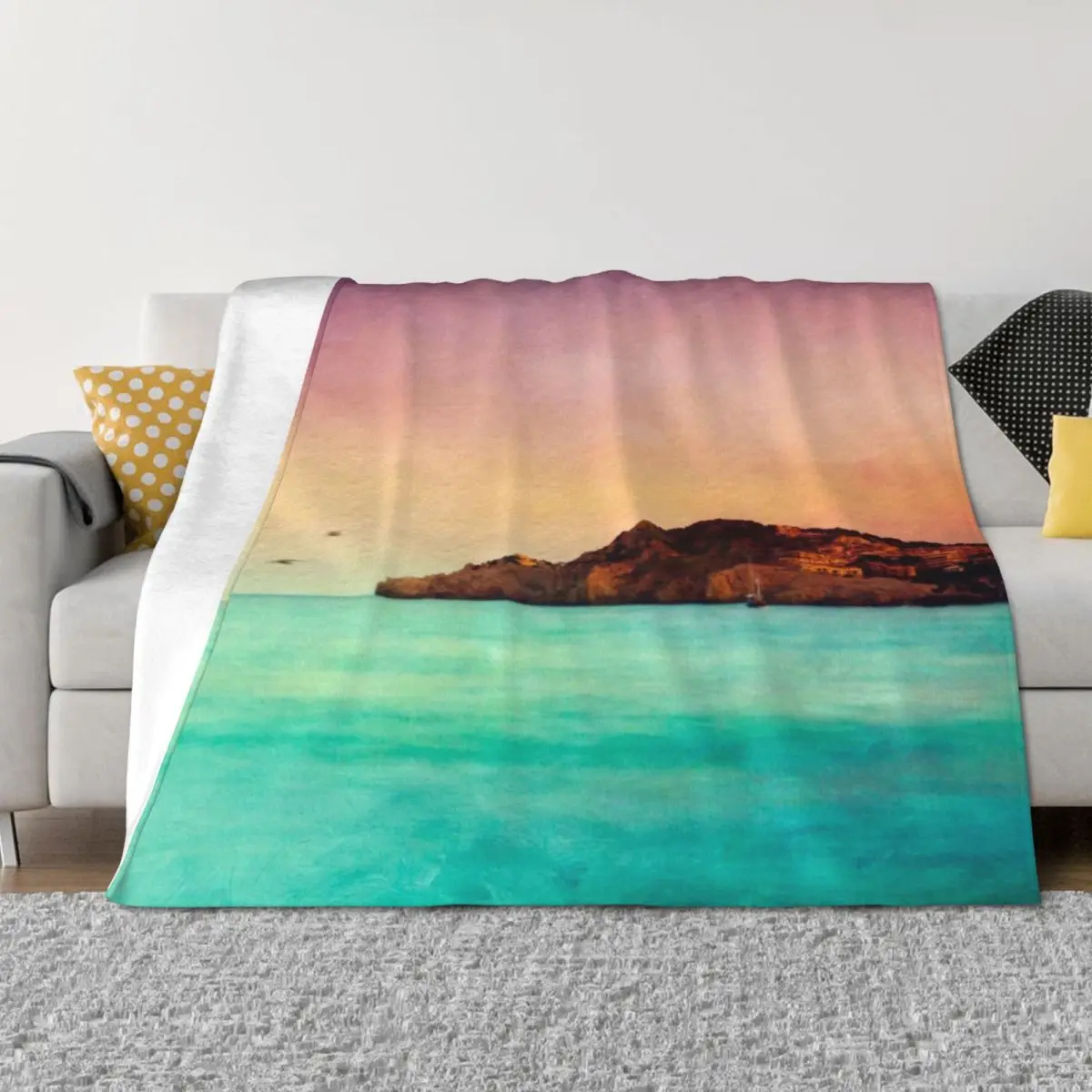 

Glowing Mediterranean Sea Throw Blanket Beautifuls Blankets For Bed Thins Blankets