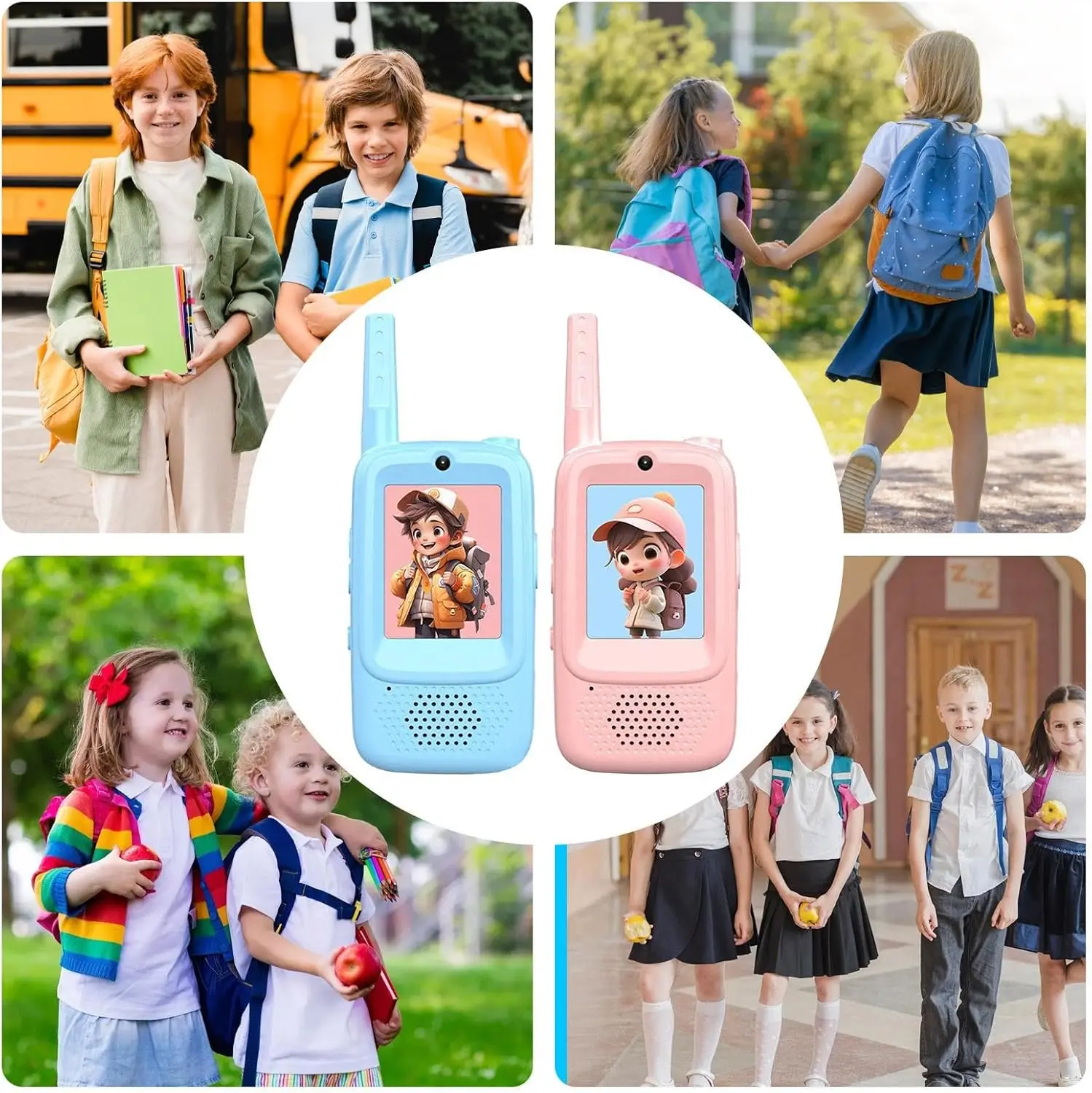 2PCS AIRITON JK300 Walkie Talkies Voor Kinderen Oplaadbare Peuter Speelgoed voor Indoor Camping Reizen Geschenken voor Kinderen Gift Jongens Meisjes