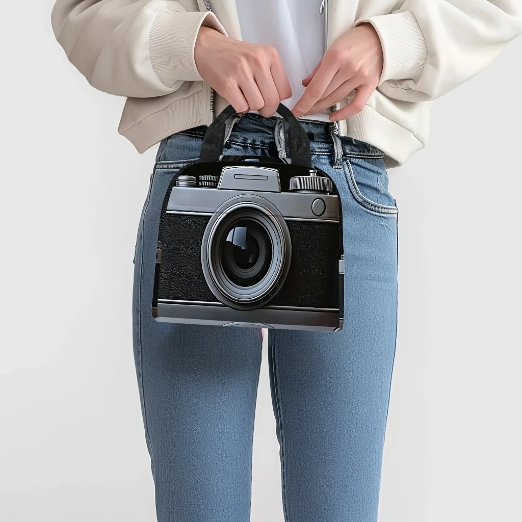 Printed Lunch Bag for Digital Devices, Insulated Tote Bag, Portable Tote Bag Suitable for Work, Travel and Picnics