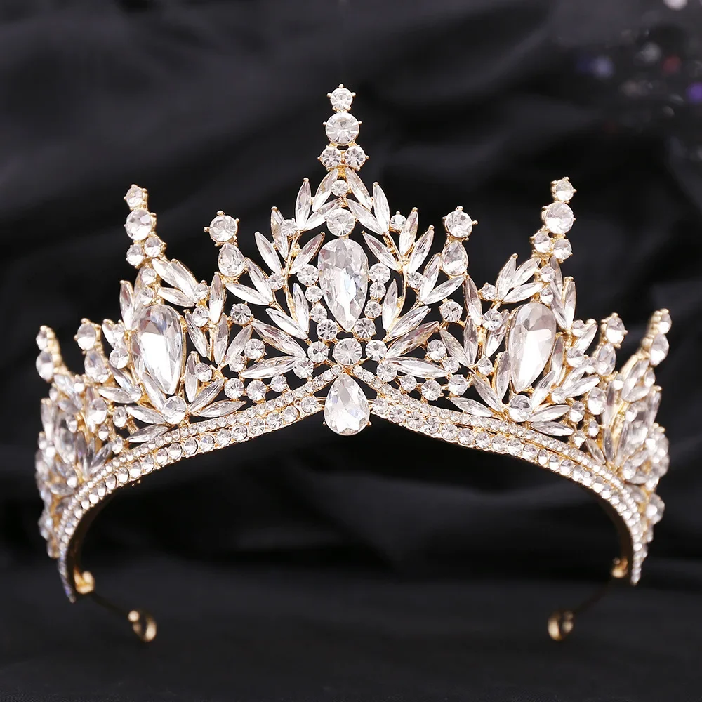 

Vintage Princess Queen Bridal Crown Headwear Crystal Tiara for Women Wedding Crown Hair Dress Accessories Jewelry