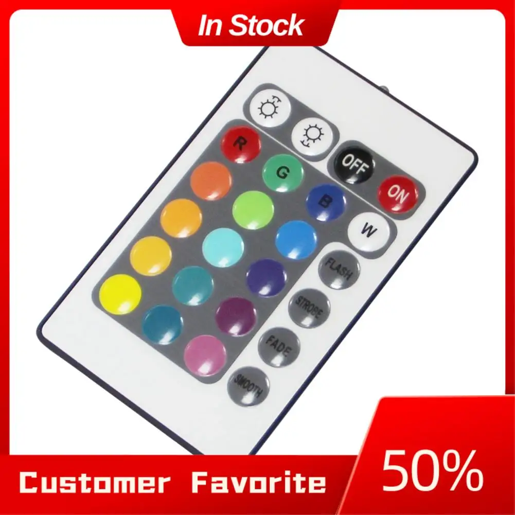 AT03 Top 1 Uds. Control remoto IR de 44 teclas para tiras de luz LED RGB 5050 y 1 Uds. Controlador LED RGB Control IR FB 24 teclas blanco