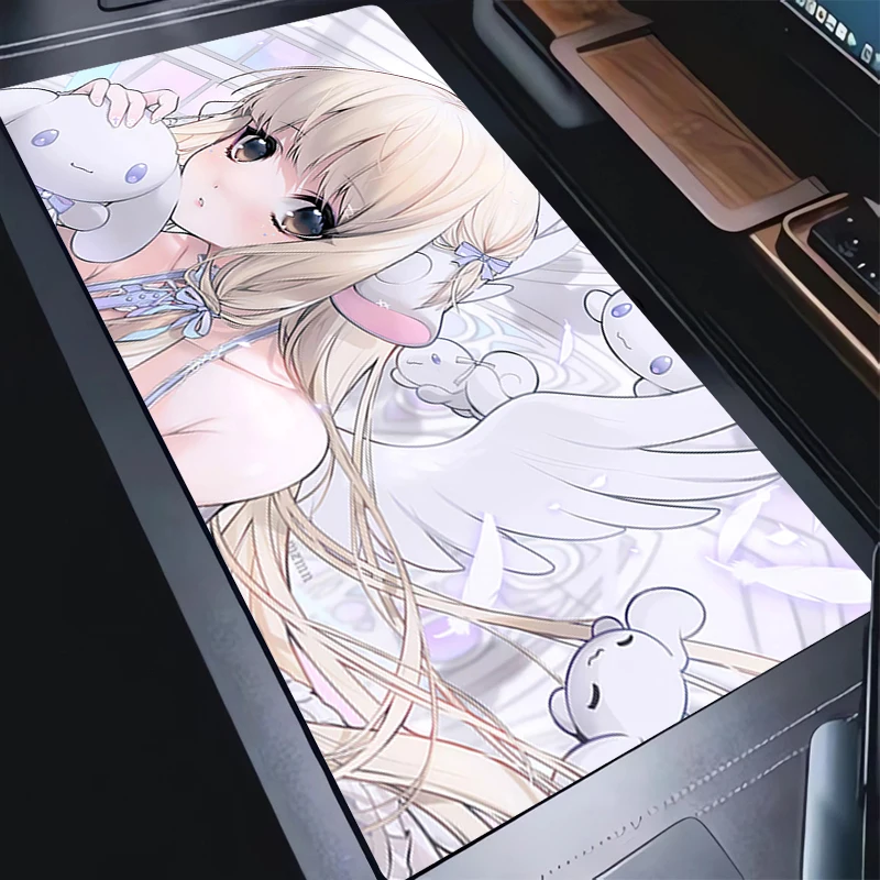 Alfombrilla de ratón de Anime Chobits C-Chii, accesorios de ordenador para Gamer, alfombrilla de escritorio, alfombrilla de ratón de oficina para chica de dibujos animados, alfombra Kawaii para Pc, alfombrilla grande p