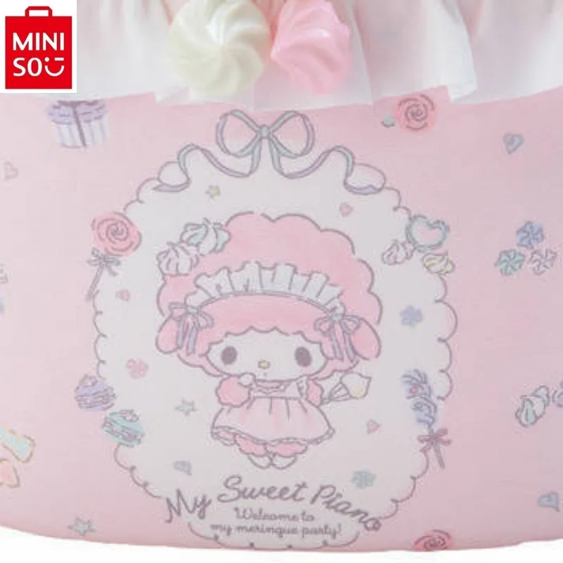 Tas tangan wanita gambar kartun MINISO Sanrio tas tangan Melody lucu untuk wanita kualitas tinggi tas penyimpanan barang kapasitas besar tas Makeup