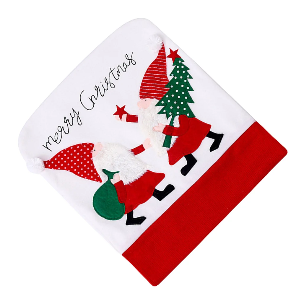 1 قطعة غطاء كرسي عيد الميلاد الفانيلا سانتا كلوز نمط غرفة الطعام حامي عيد الميلاد غطاء كرسي سانتا كلوز الغلاف