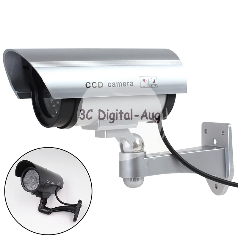Shaped Waterproof Security CCTV Surveillance Camera For Home Outdoor Indoor Fake Dummy Camera With Flashing Red LED