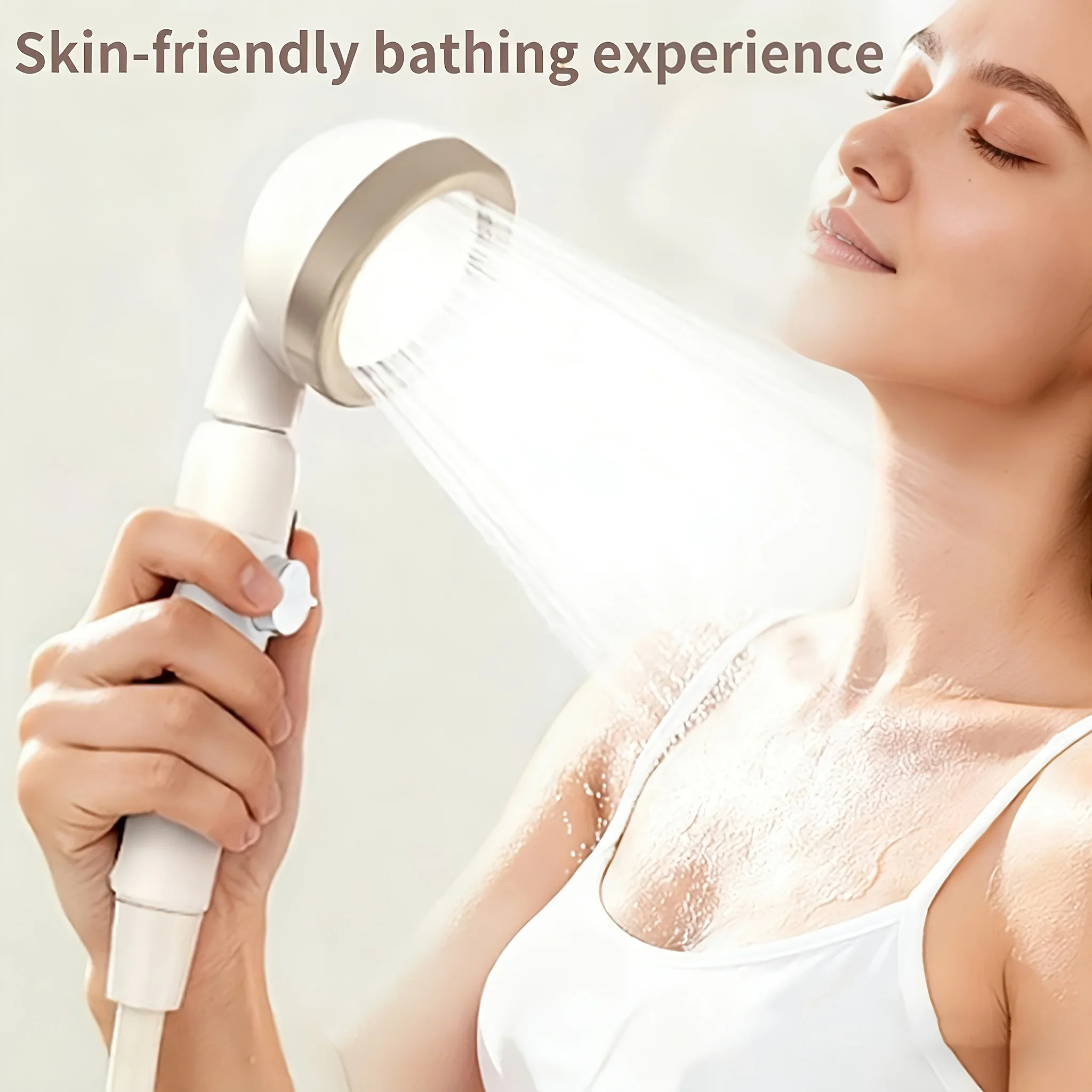 

large water outlet with aroma booster filtration shower head, swivelable universal household shower handheld spray head