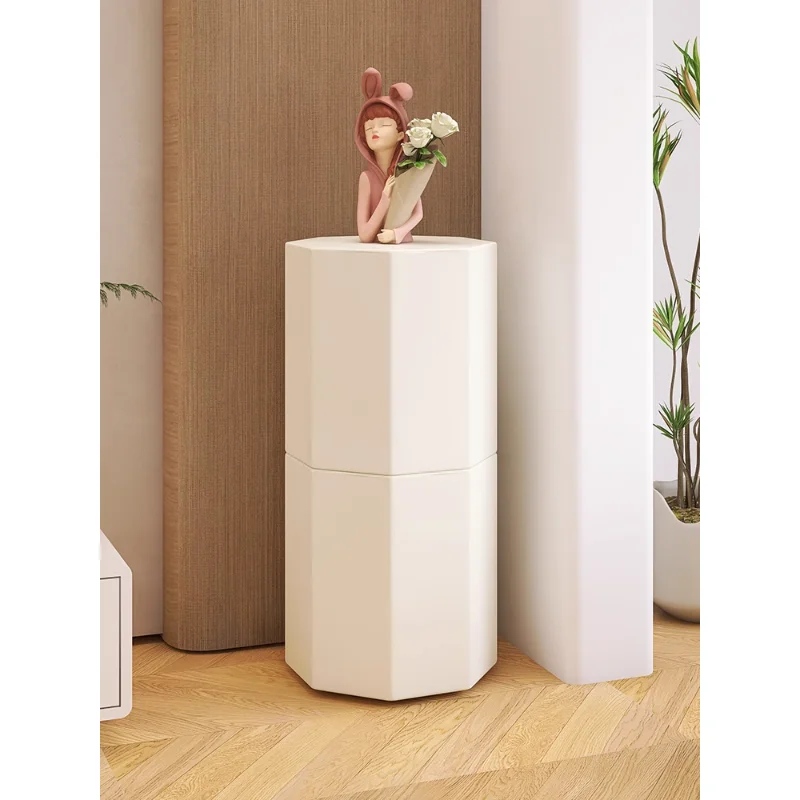

Cream wind rotating shoe cabinet household entrance indoor living room ultra-narrow column vertical entry multi-layer
