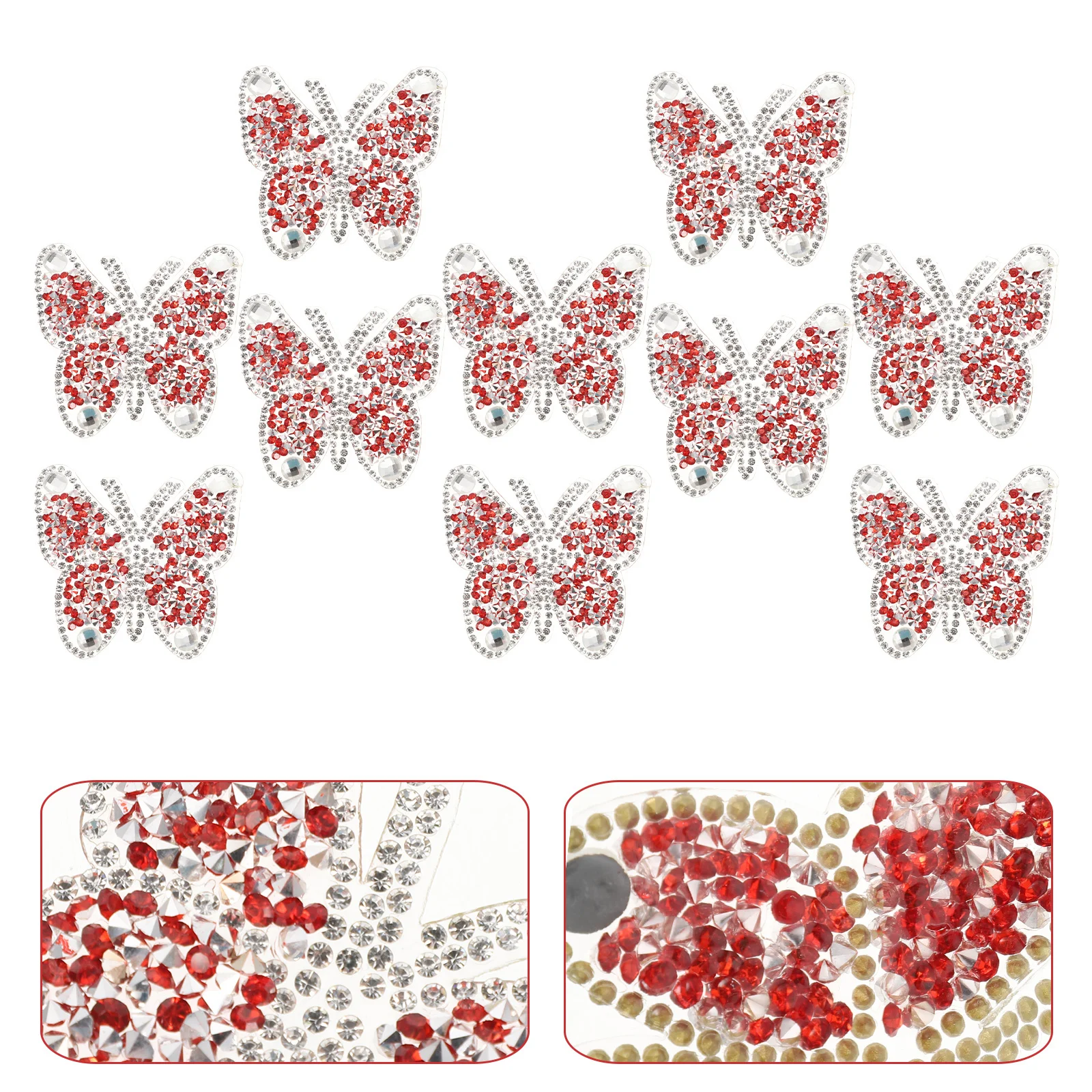 

10Pcs Rhinestone Embellishment Patches Iron on Sew DIY Decorative Appliques for Clothes Bags Hats