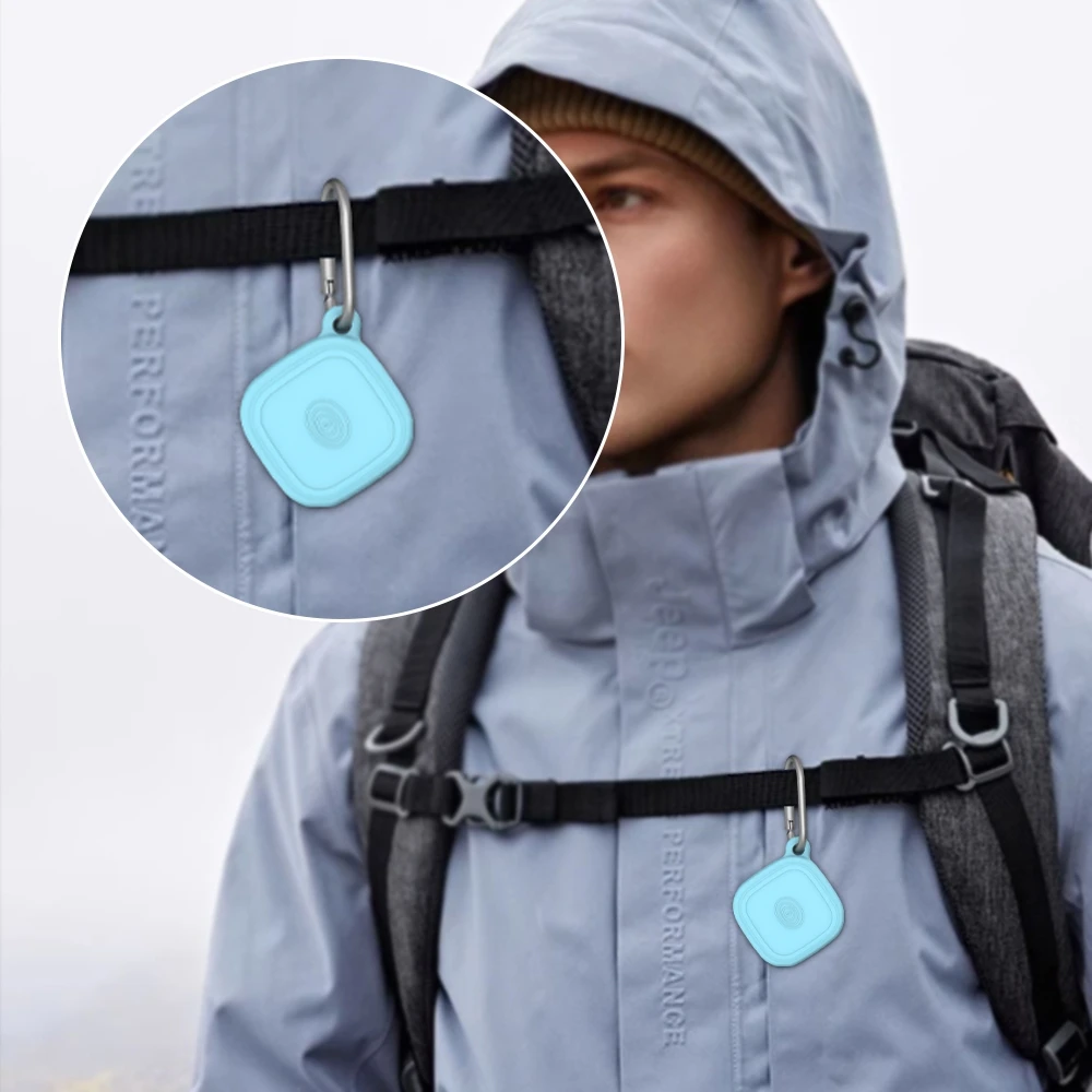 

For Life360 Mate 2024 Tile Protective Sleeve 4.6*1.3*4.6cm Dropproof Dustproof Anti-scratch Silicone Protective Case With Hook