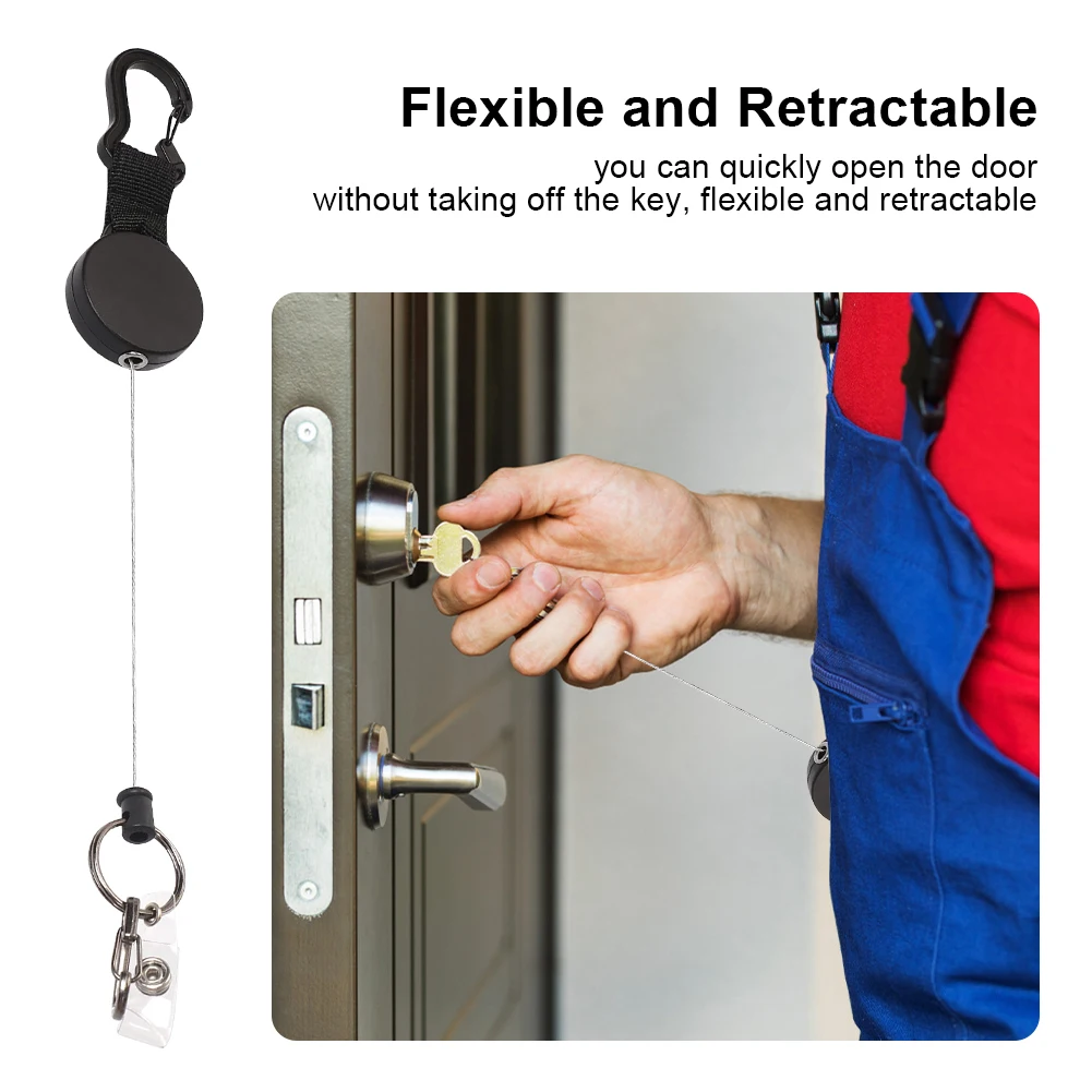ID 카드 배지 헤비 듀티 키 체인, 낚시 개폐식 확장형 끈, 홈 오피스 키 링, 걸이식 버클 키 체인, 3 개