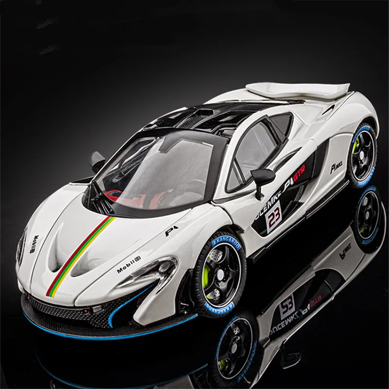

1/24 P1 GTR Alloy Sports Car Model Diecasts Metal Track Racing Car Vehicles Model Sound and Light Simulation Childrens Toys Gift
