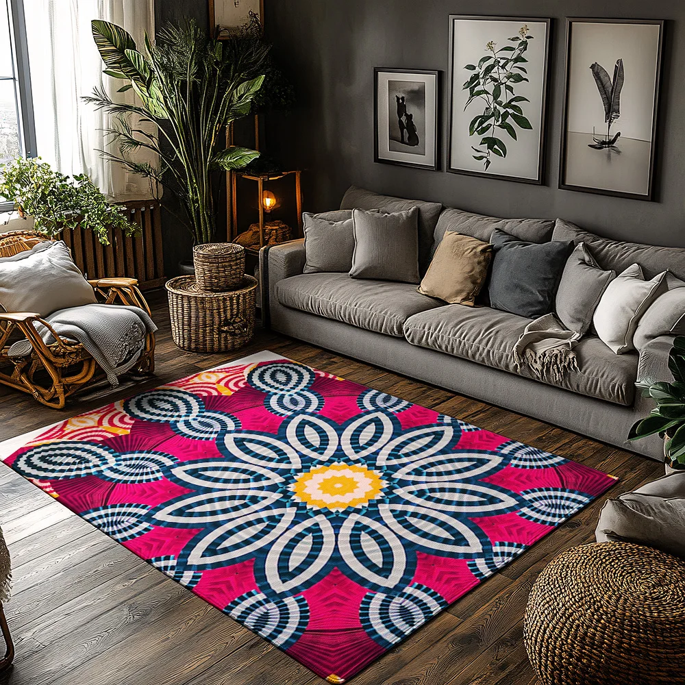 

Декоративный ковер, богемный ковер, нескользящий напольный коврик, моющийся, современный, для гостиной, спальни, домашний декор, стильный акцентный ковер в помещении