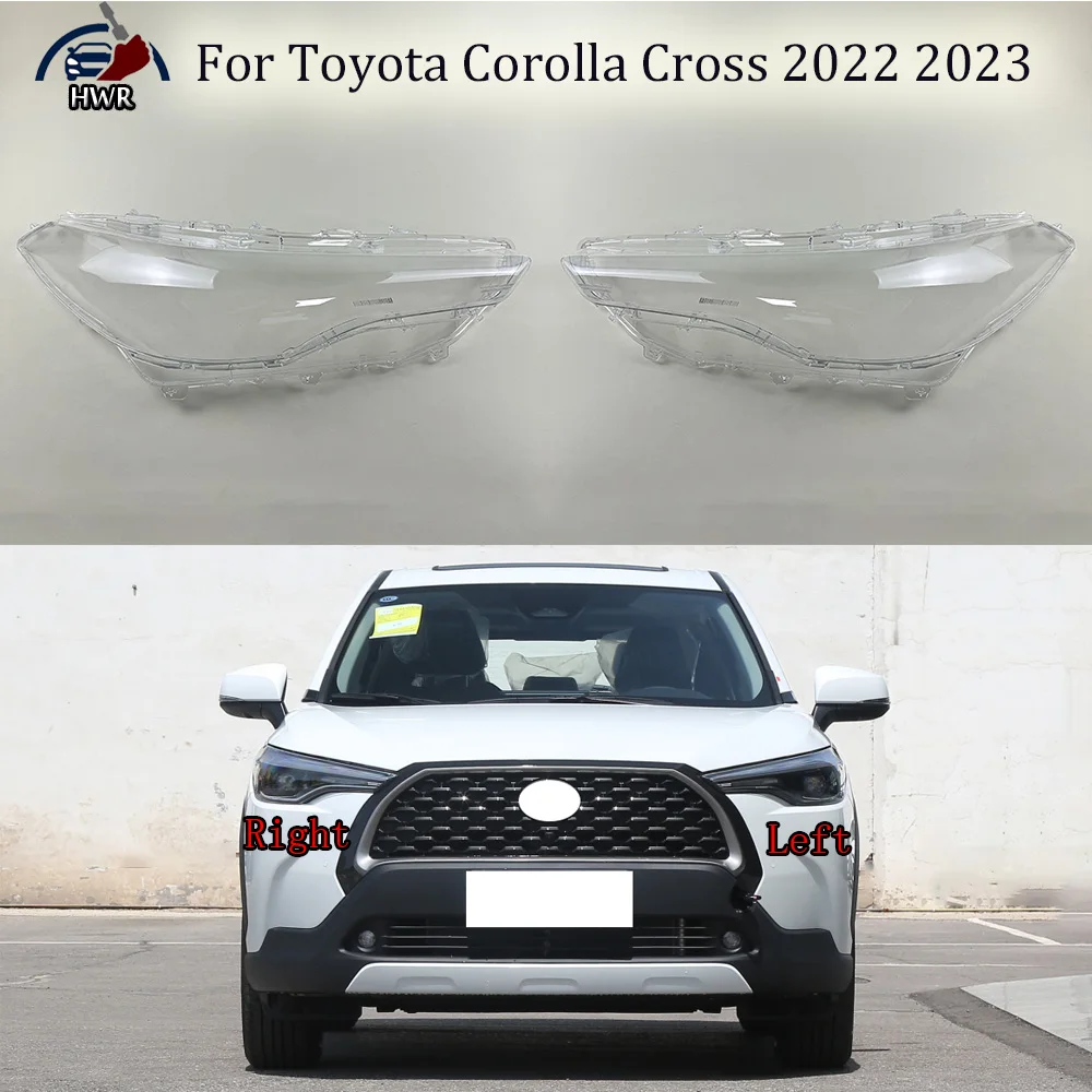 

For Toyota Corolla Cross 2022 2023 Car Front Headlight Lens Cover Auto Shell Headlamp Lampshade Lampcover Head lamp light cover