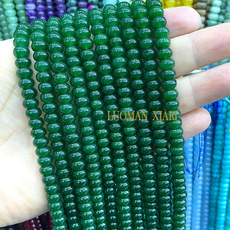 Natural Stone Rondelle 5x8MM Grey Purple Jade Chalcedony Loose Spacer Bead for Jewelry Make Diy Bracelet Charms Accessories image 3