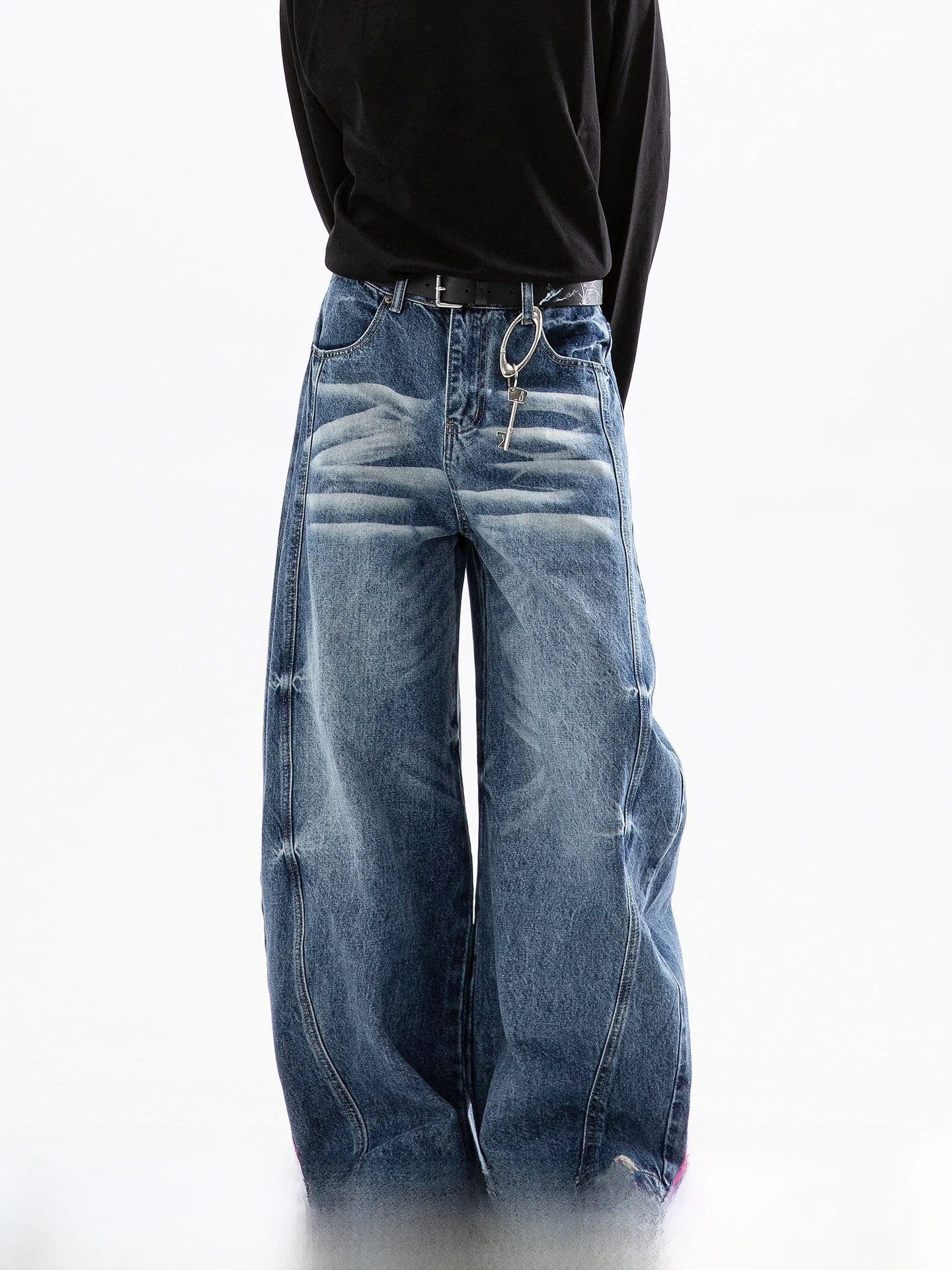 American Style Dream Made Men's Straight Leg Jeans Autumn Cleanfit Wide Leg Jeans Boys' Fashionable Casual Cotton Denim