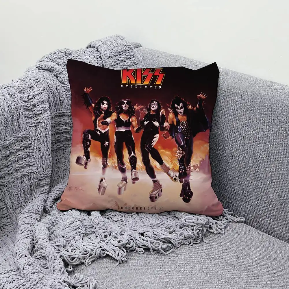 Band K-Kiss Destroyer 30x30cm 45x45cm Pillow Case Decor Protective Covers Comfortable Soft For Sofa Living Room Home Office