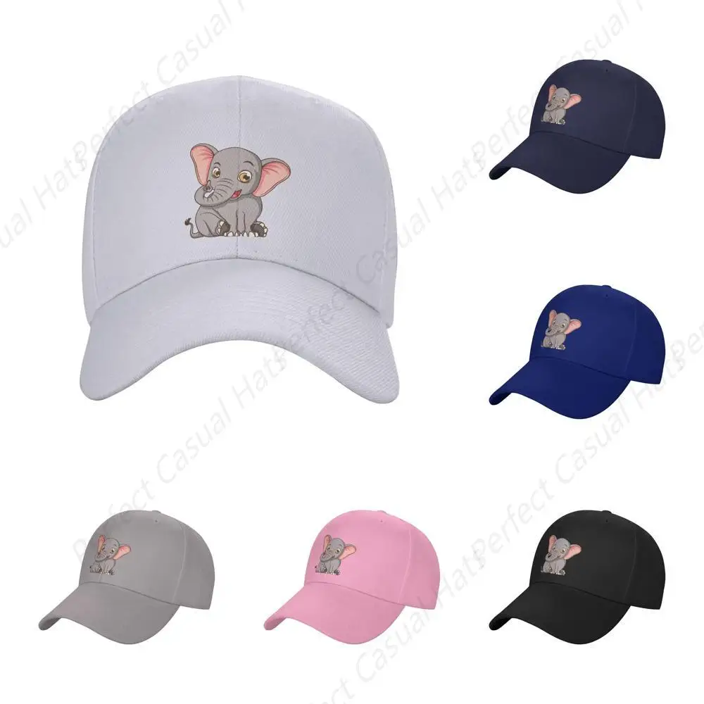 

Cute Elephant Baseball Cap for Men Women Adjustable Closure Golf Dad Hat Natural Outdoor Sport Sun Visor