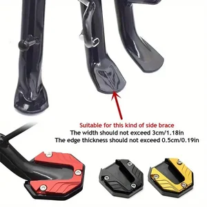 CNC Alüminyum Alaşım Motosiklet Bisiklet bisiklet Kickstand Genişletici, aşağı - Yan Standı Uzatma Pad Destek Plakası, taban Genişletilmiş Anti-Skid 6 Büyük satış-de - №2