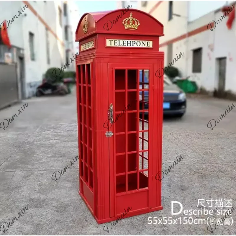 VFR Classic British London Steel Telephone Booth Industrial Style Mailbox Newsstand Street Sign Bench Decoration Locker Prop