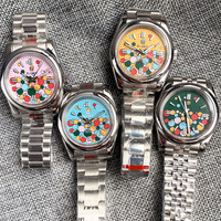 BLIGER 36mm 39mm Balloon Dial Steel Automatic Men Watches NH35AA Movt DJ Hand Flat Sapphire 904L Bracelet Waterproof Clock