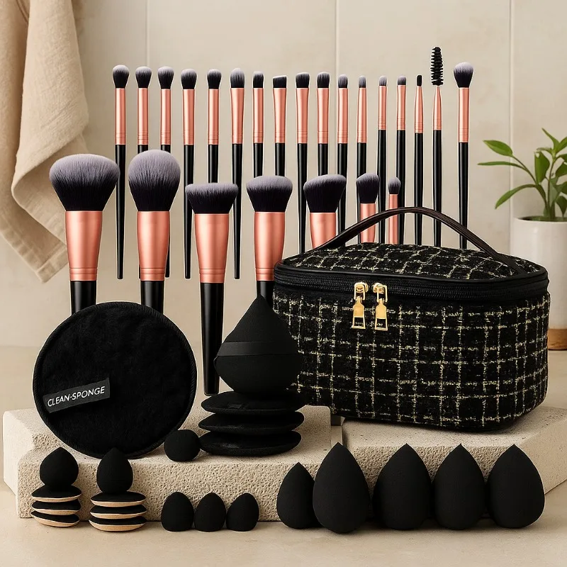 Profesjonalny zestaw pędzli do makijażu, 47 sztuk, do cieni do powiek, eyelinera, podkładu, blendowania, zestaw kosmetyków dla artystów, z etui.