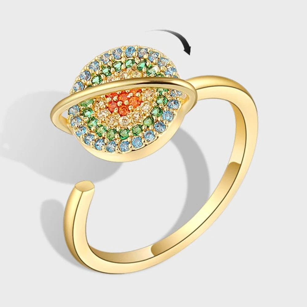 

925 Sterling Silver Adjustable Rotatable Ring