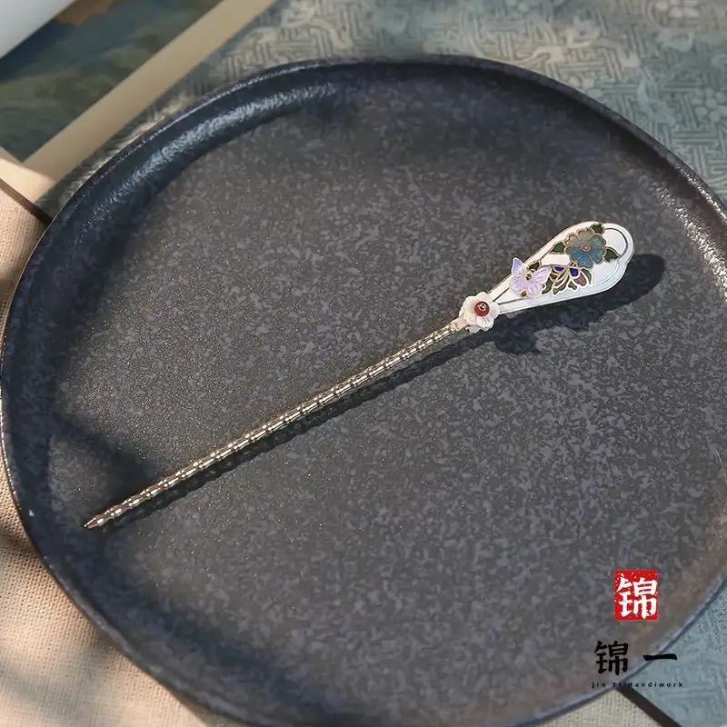 

Винтажная заколка для волос, эмалированная цветная медная заколка, детская заколка для волос, аксессуары Cheongsam, аксессуары для волос