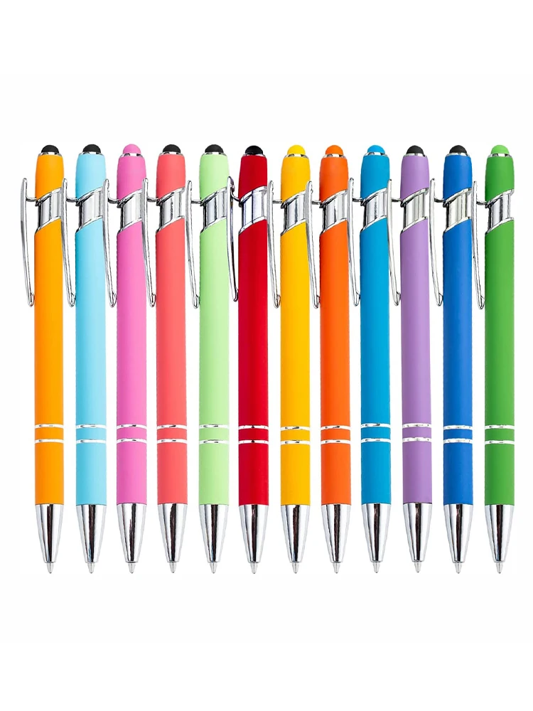 100 stks/partij Metalen Business Balpen 2 In 1 Met Universele Touch Screen Stylus Pen School Kantoorbenodigdheden Gratis Aangepaste Logo - afbeelding 2