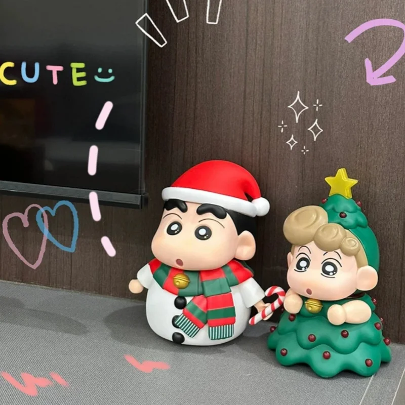 Hot Sale 20cm Anime Crayon Shin Chan Figure Christmas Cosplay Shin-Chan With Light Action Figurine Models Gifts Toys