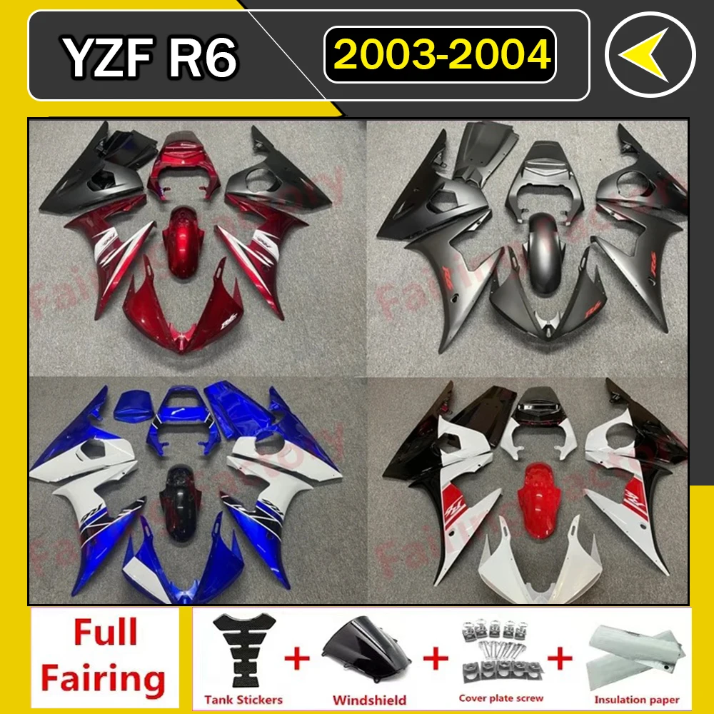 

Plastic Fairings for YAMAHA YZFR6 2003 - 2005 Blue White Abs Fairing YZF600 R6 2004 Full Body Kits YZF R6 2003 2004 2005