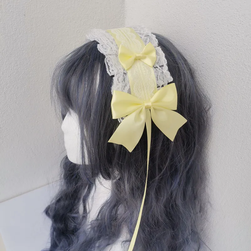 cosplay anime headband Lolita Headwear KC Sweet Hair Ornament Handmade Lace Bow anime accessories