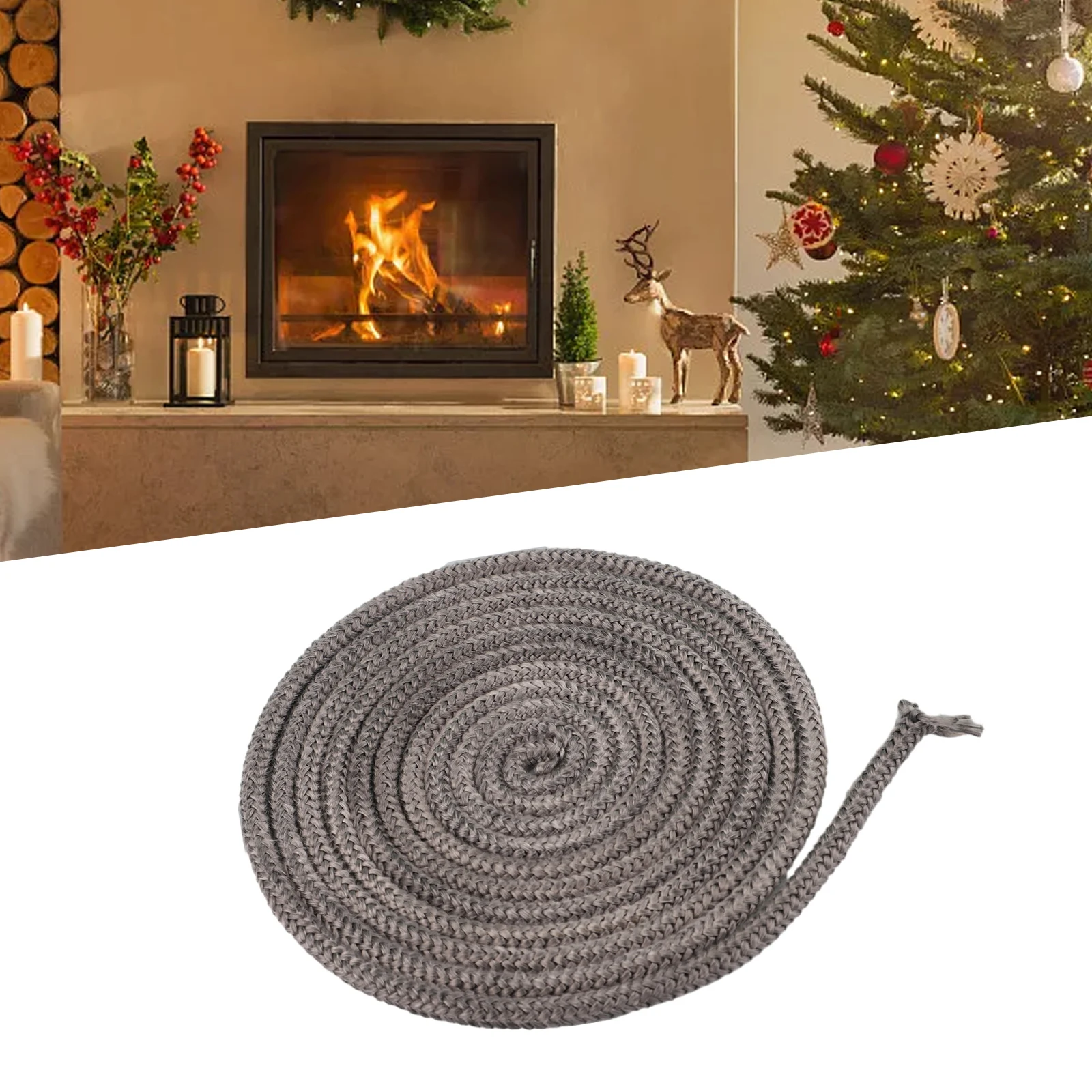 9mm Gasket Cord Stove Door Fireplace Cord 3 Meters Length Fiberglass High Temperature Woodburner Burner Sealing Rope 300cm