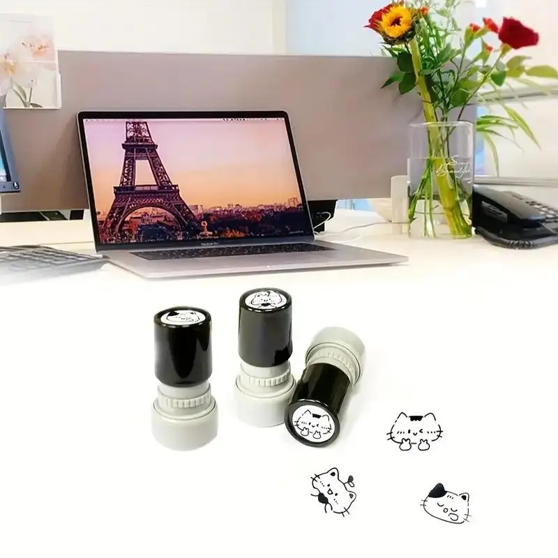 ●Cute Cartoon Black Kitten Stamp Lovely Shape Journal Stamps DIY Scrapbooking Decoration Collage Signets For Your Choice view 4