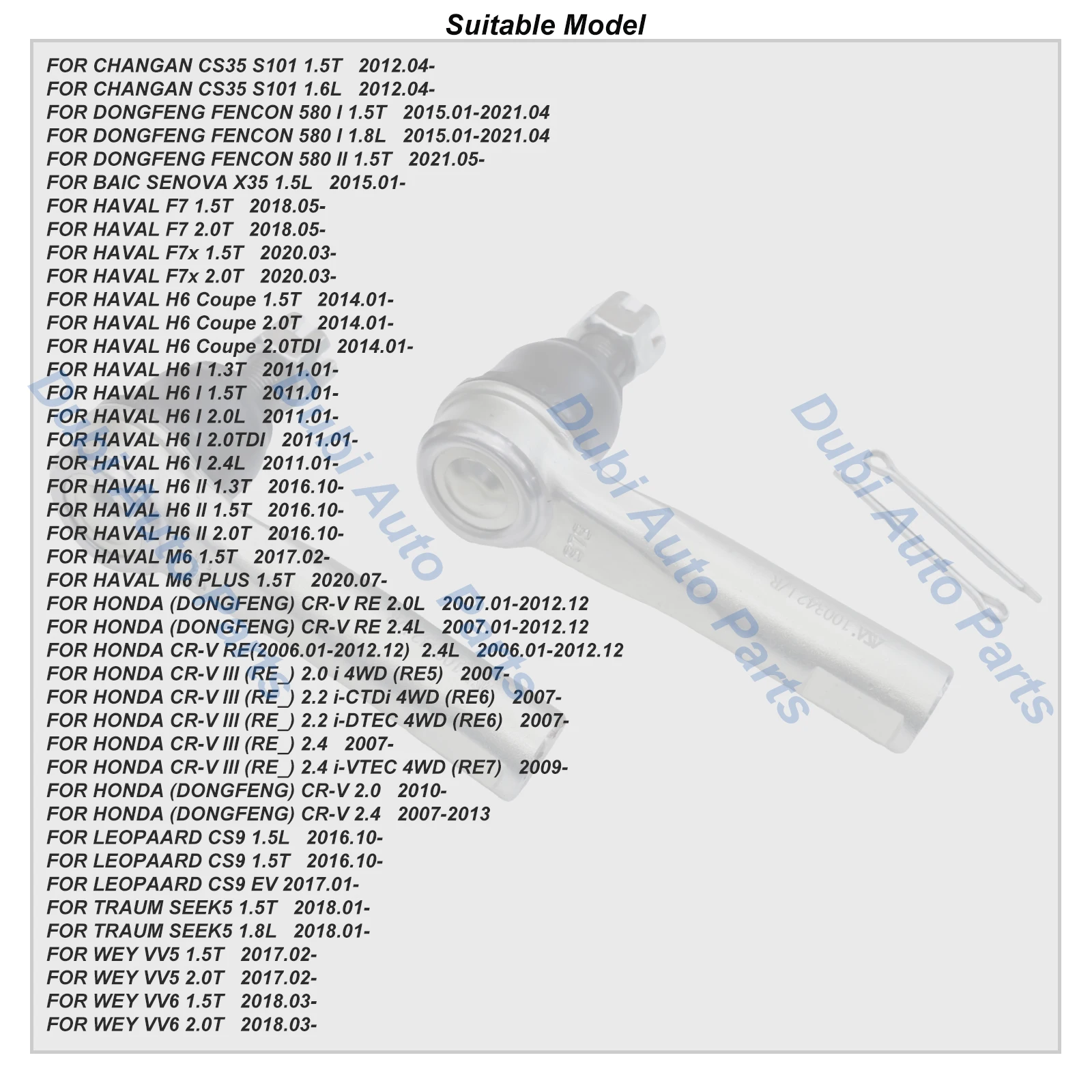 2 Buah Ujung Batang Dasi Depan untuk CHANGAN CS35 DONGFENG FENCON 580HAVAL H6 M6 F7 F7x HONDA CR-V 53540-SWA-A01 53540SWAA01 53540SWAA02