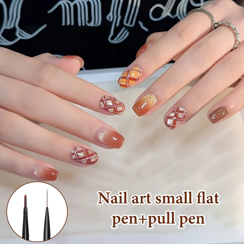 Pennello per nail art Checker Legno di sandalo Disegno per unghie Pittura Pennello a linea lunga Pennelli per pittura per nail art Strumenti per manicure di design fai-da-te