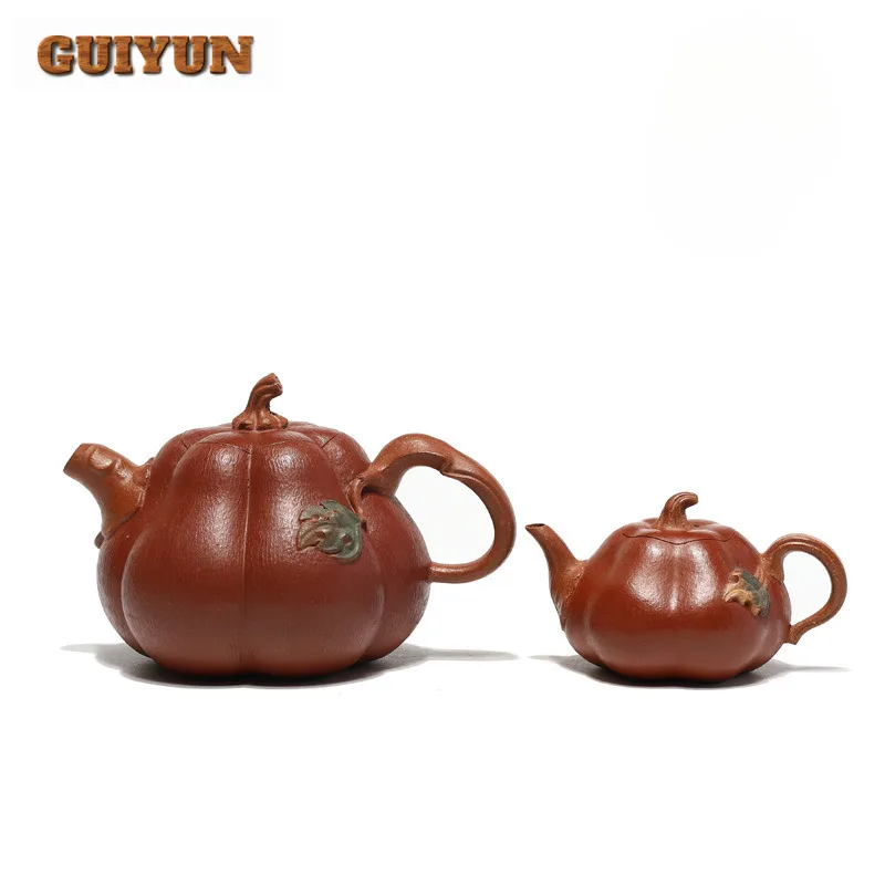 Ancient Yixing Purple Clay Teapots Handmade Two Types Of Pumpkin Pot Raw Ore Section Mud Starch Kettle With Infuser Zisha Teaset